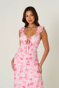 Donna Midi Dress With Scallop Trims
