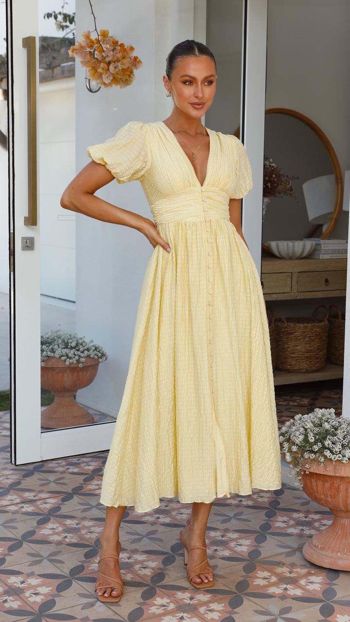 Elegant Button-Front Flowy Maxi Dress For Women