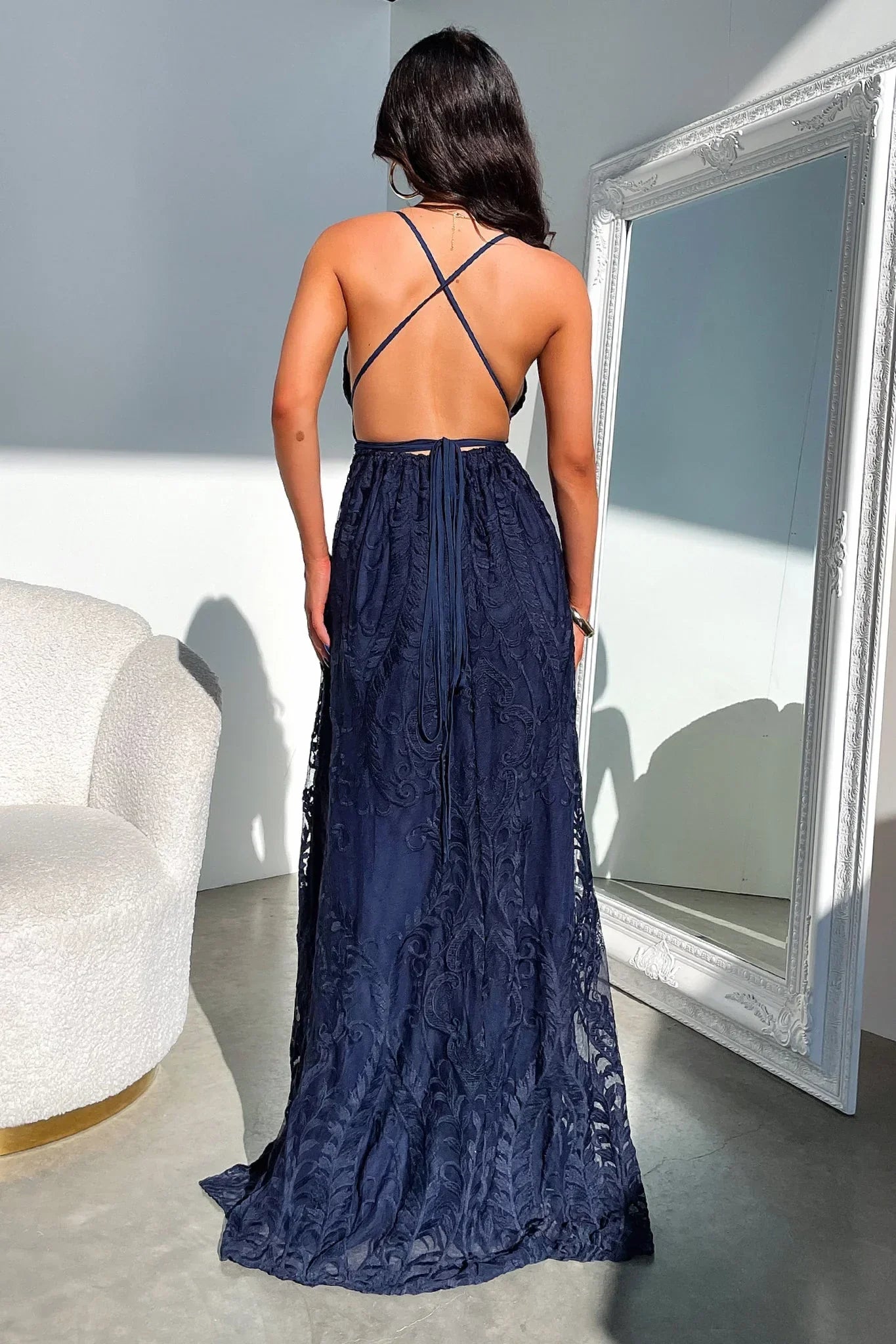 Scarlett Halter Maxi Dress - Navy