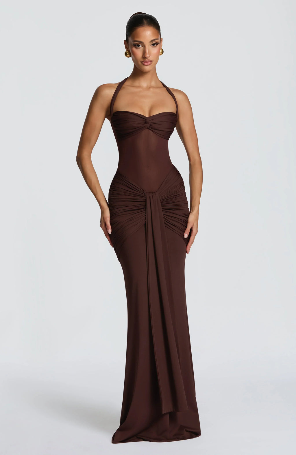 Vixen Maxi Dress - Plum Brown