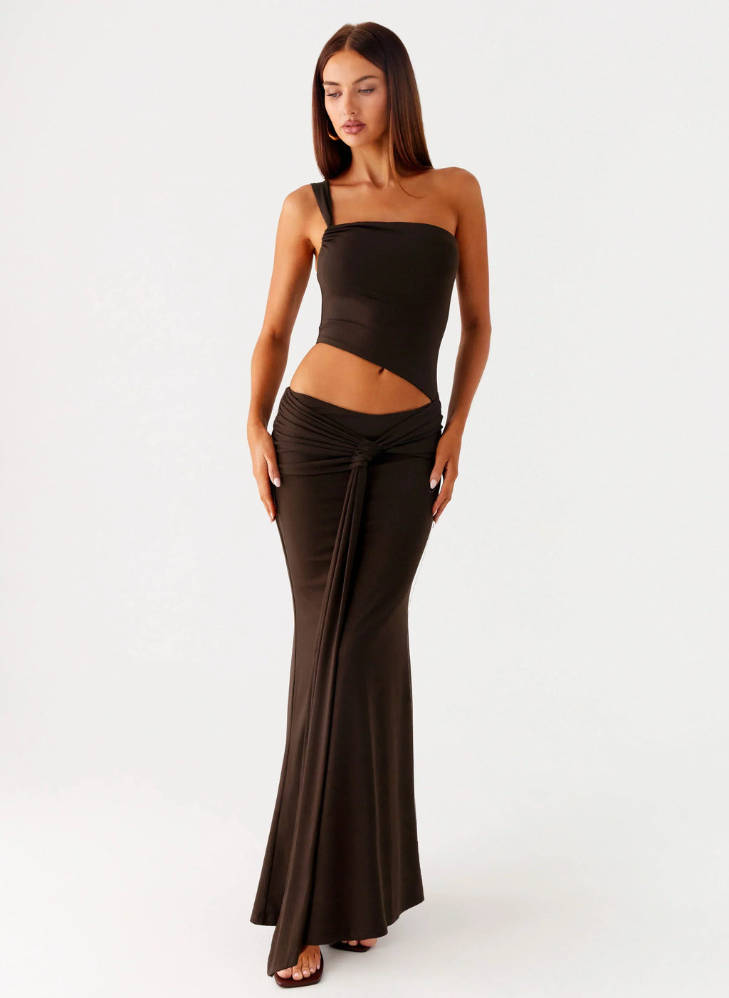 Luara Cut Out Maxi Dress - Chocolate