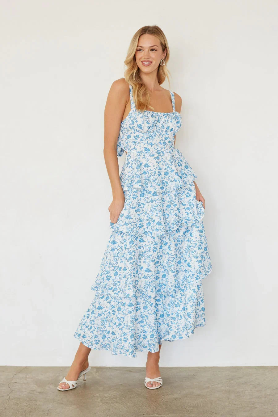 Everlee Bustier Tiered Maxi Dress