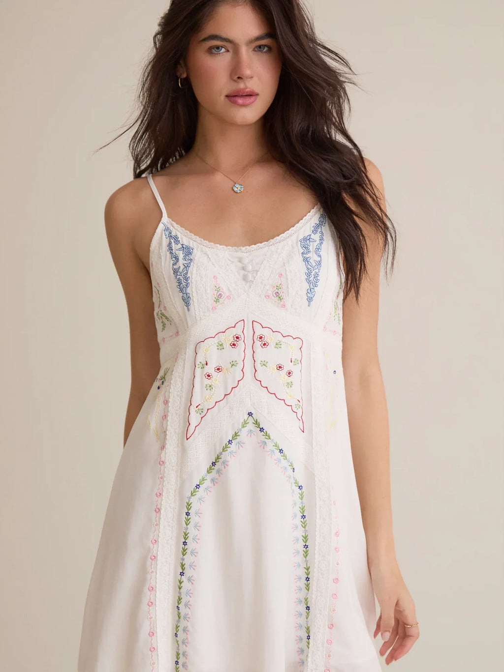 Parker Embroidered Mini Dress
