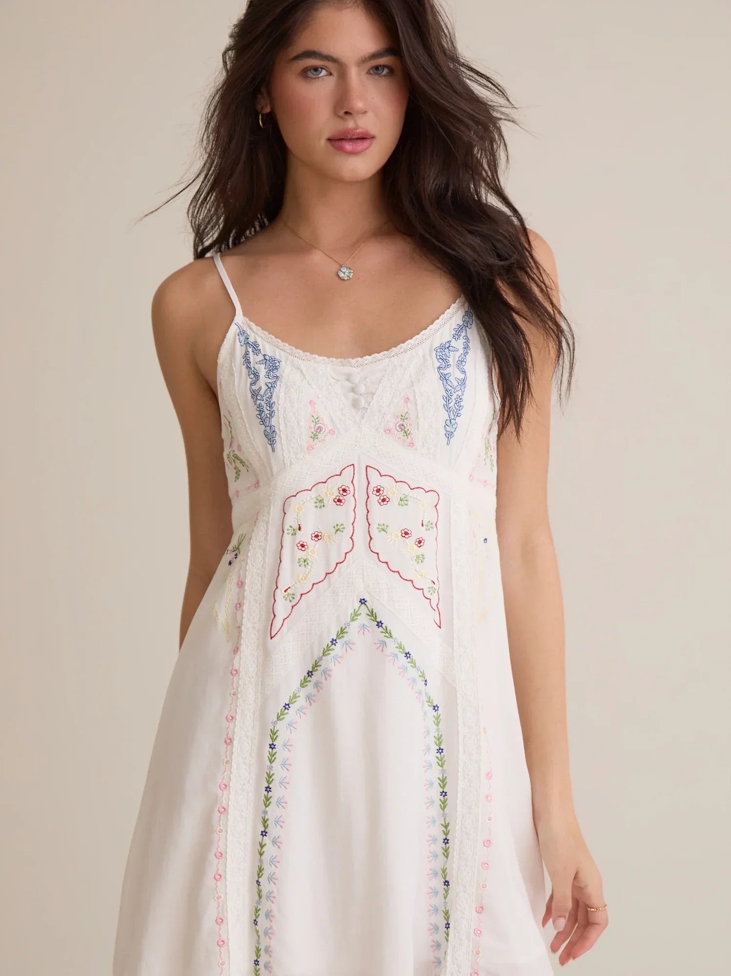 Parker Embroidered Mini Dress