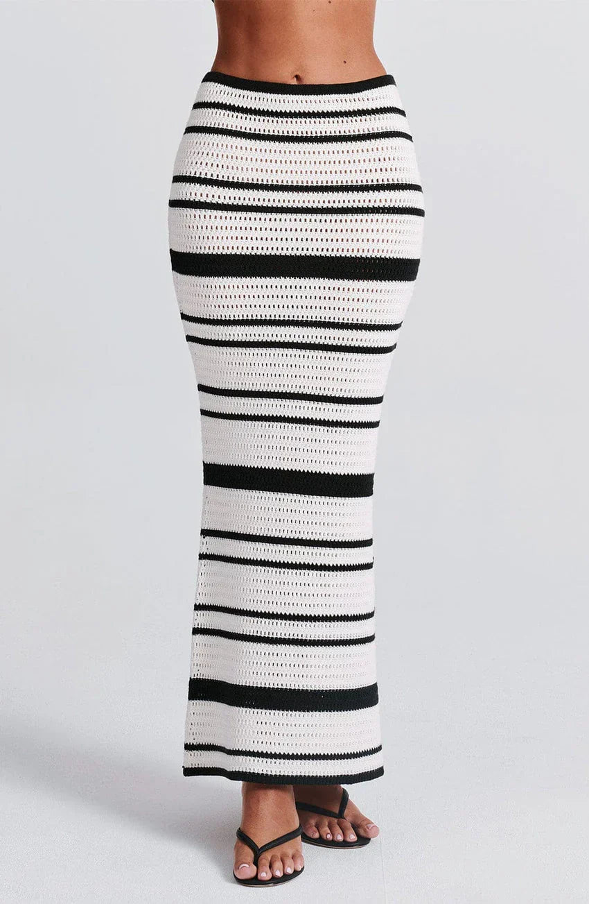 Georgia Maxi Skirt - Black/White