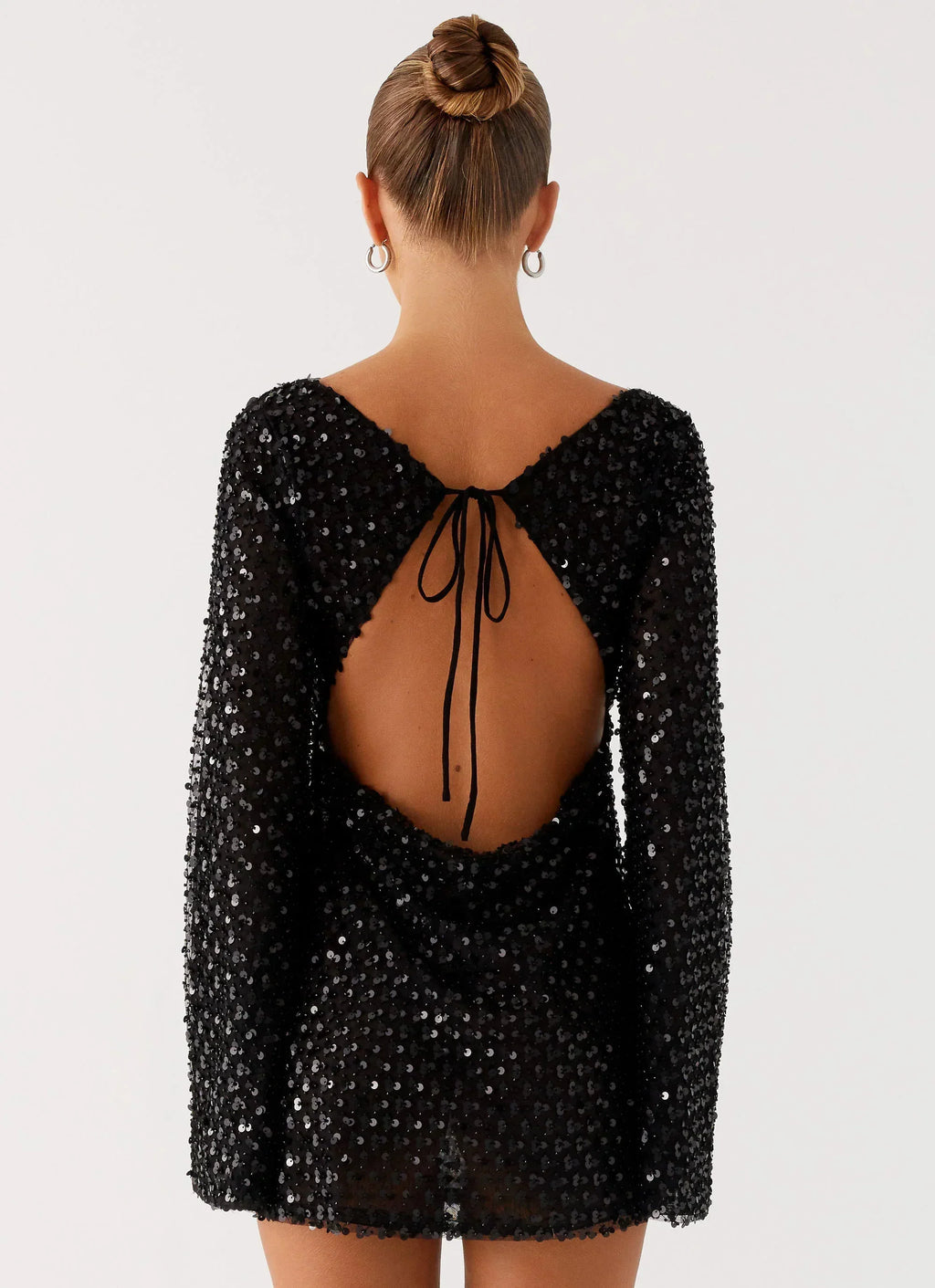 Edessa Sequin Mini Dress - Black