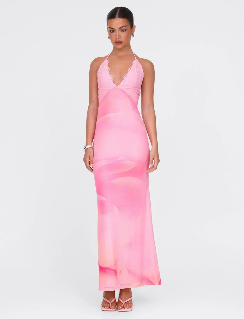 DENAE MAXI DRESS - PINK : FLORAL : PINK BLOSSOM