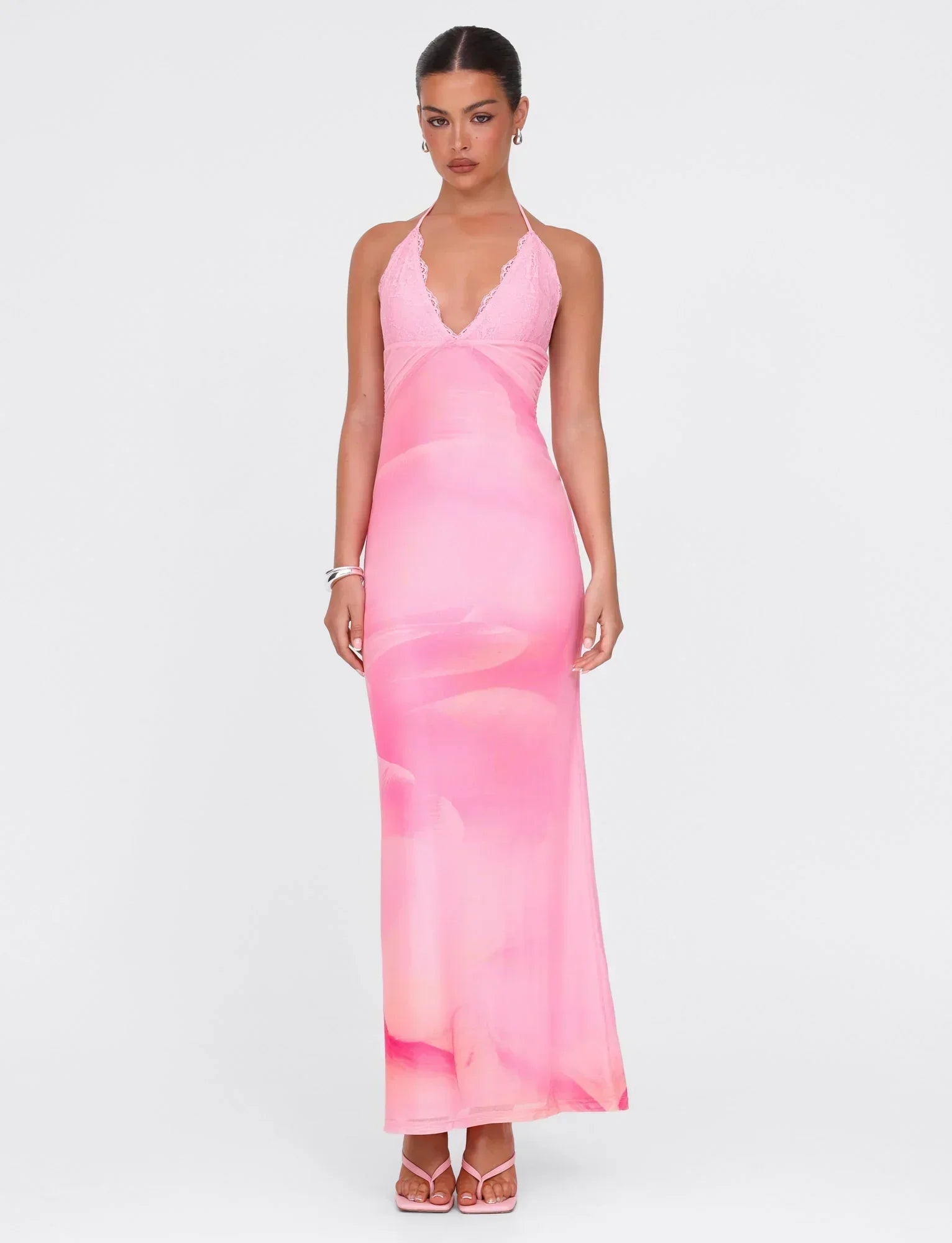 DENAE MAXI DRESS - PINK : FLORAL : PINK BLOSSOM
