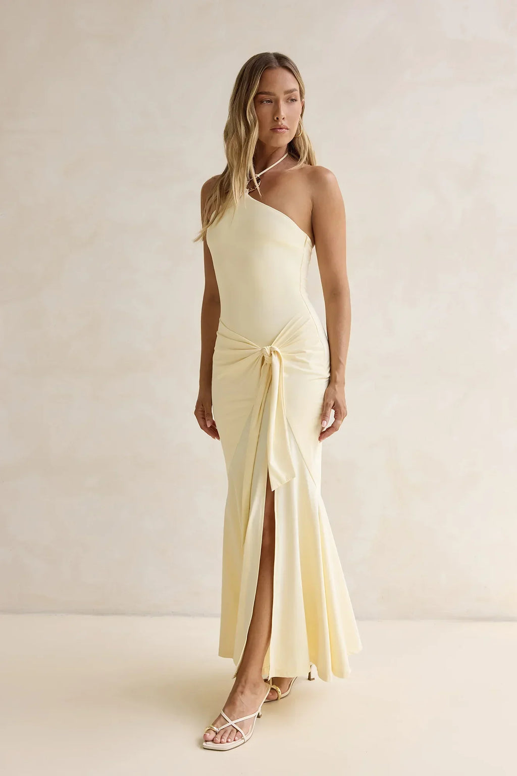 Crystal Sands Halter Maxi Dress Yellow