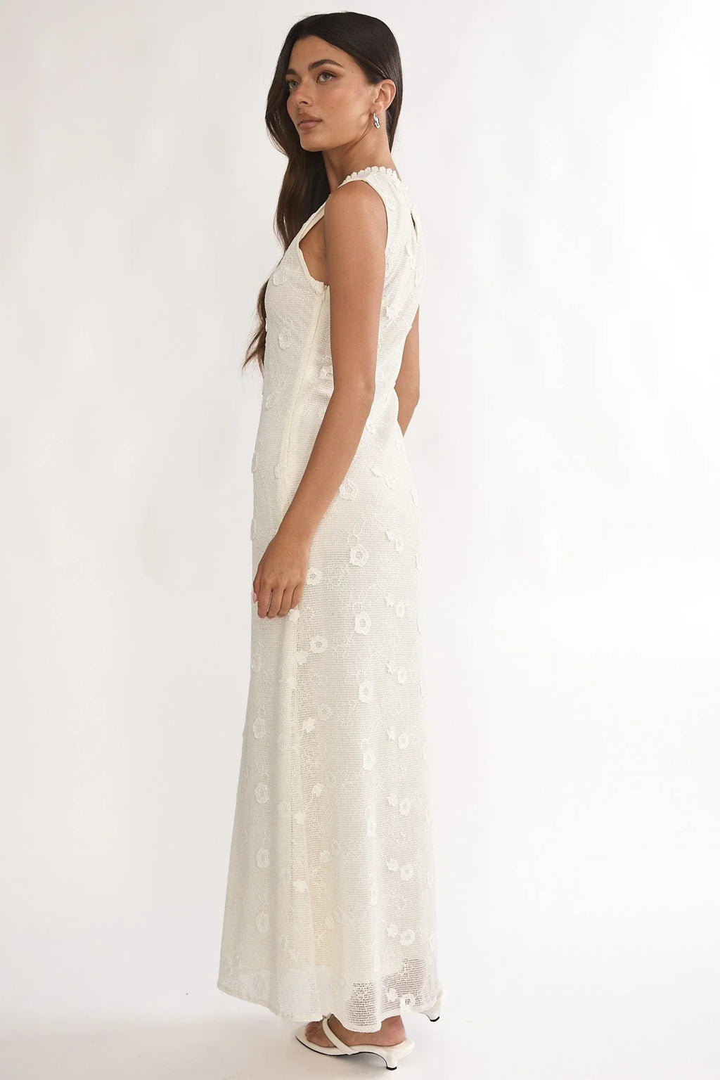 Kensi Sleeveless Crochet Maxi Dress Oat