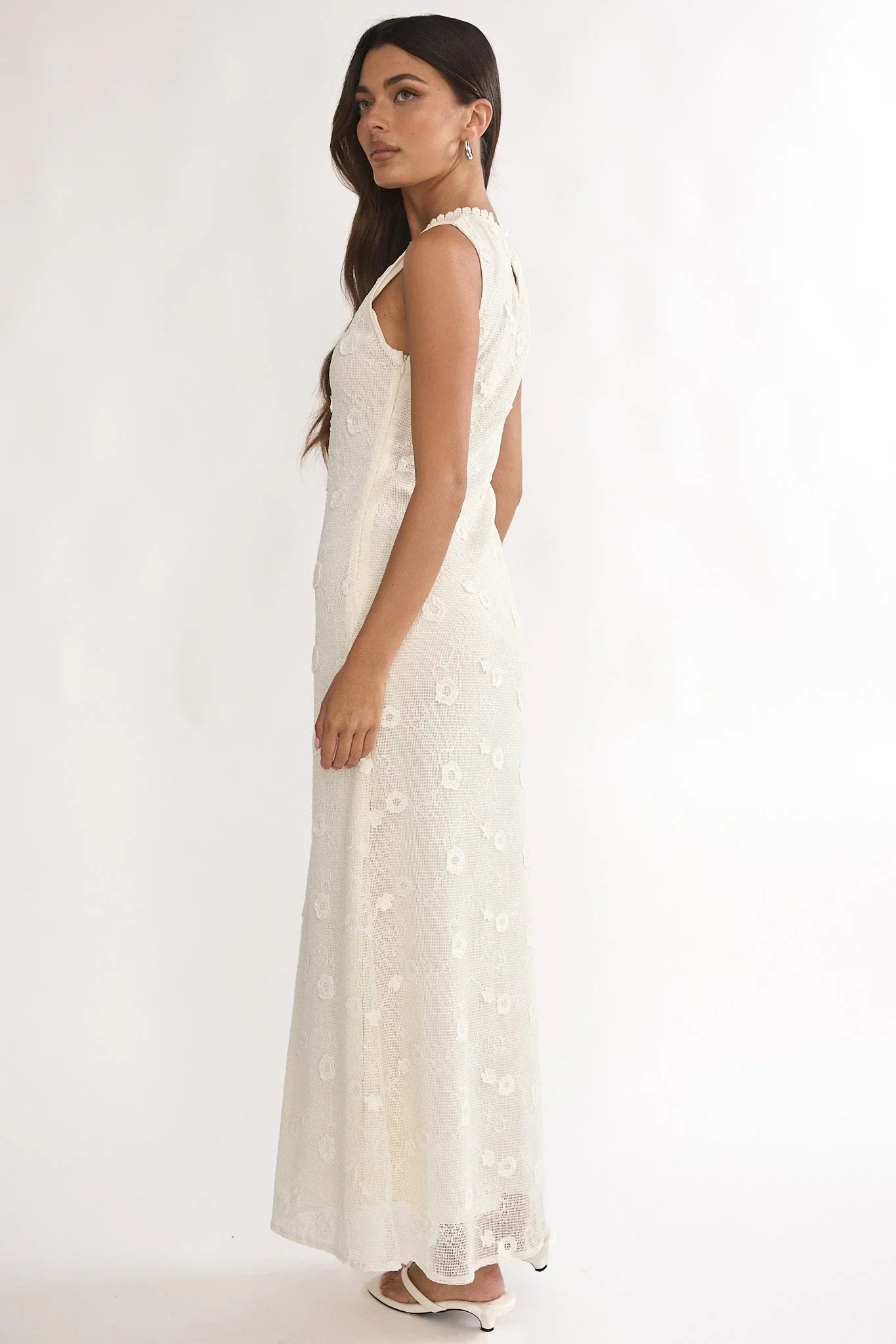 Kensi Sleeveless Crochet Maxi Dress Oat