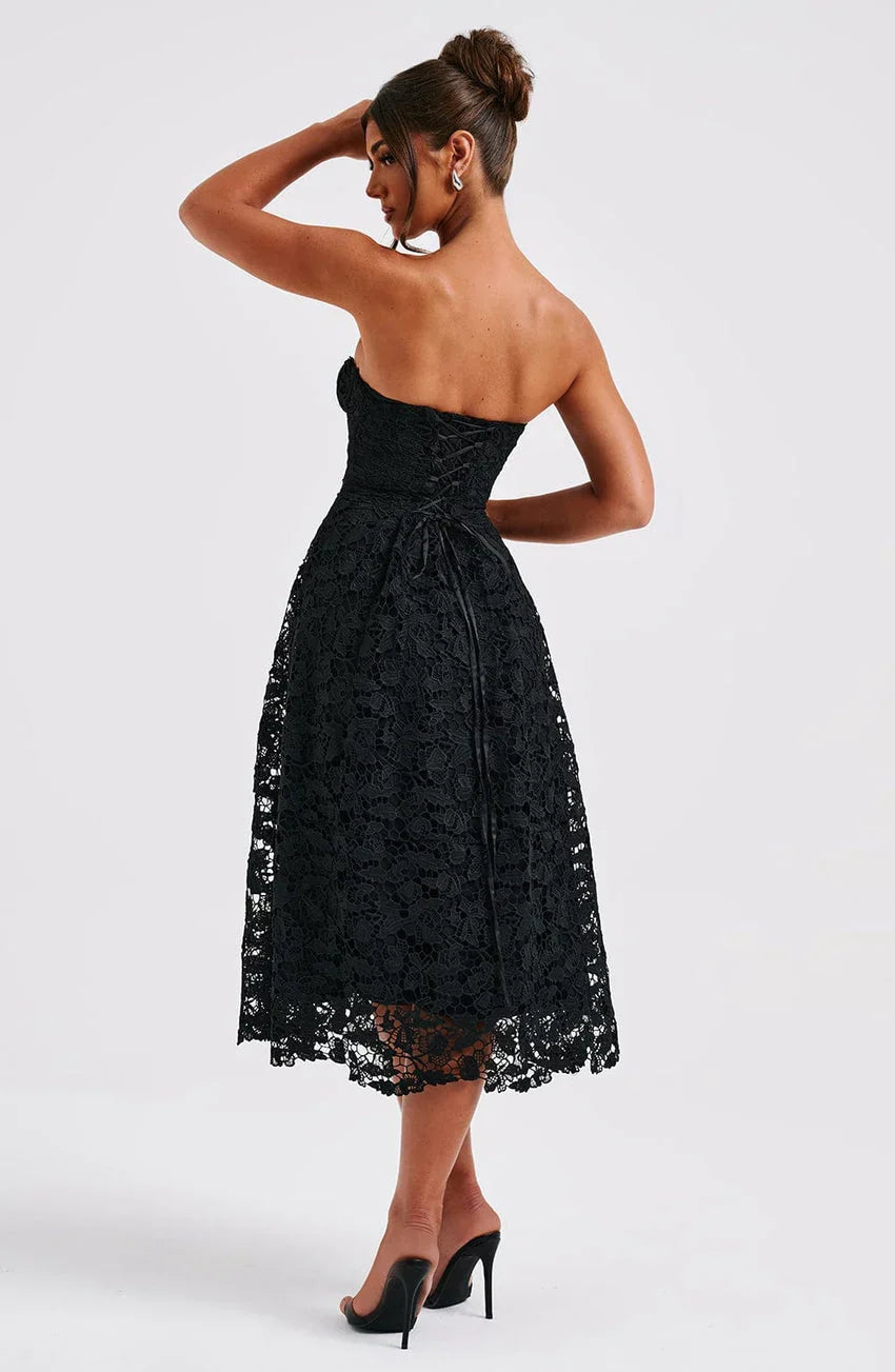 Ishani Midi Dress - Black