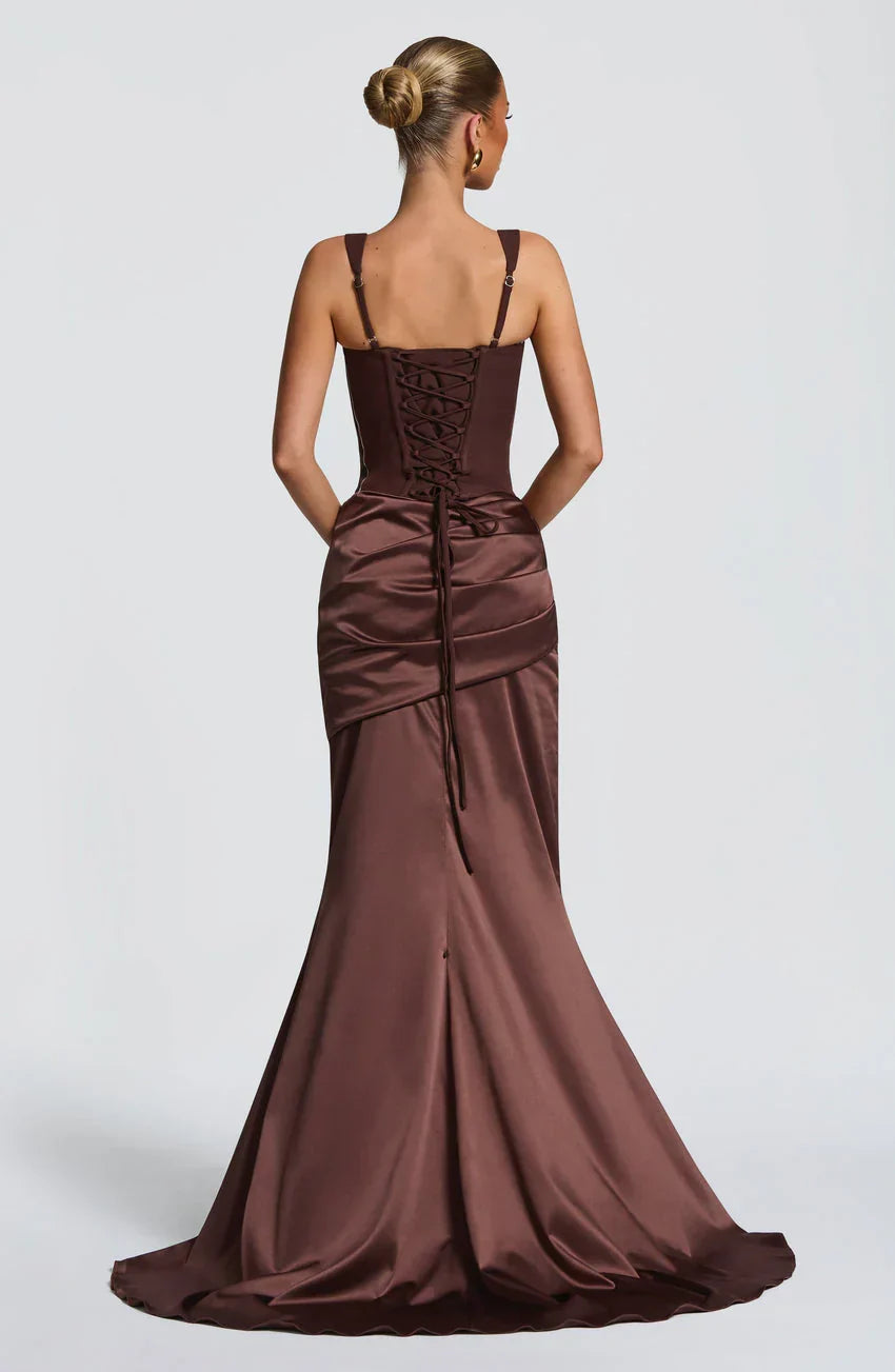 Nixie Corset - Plum Brown