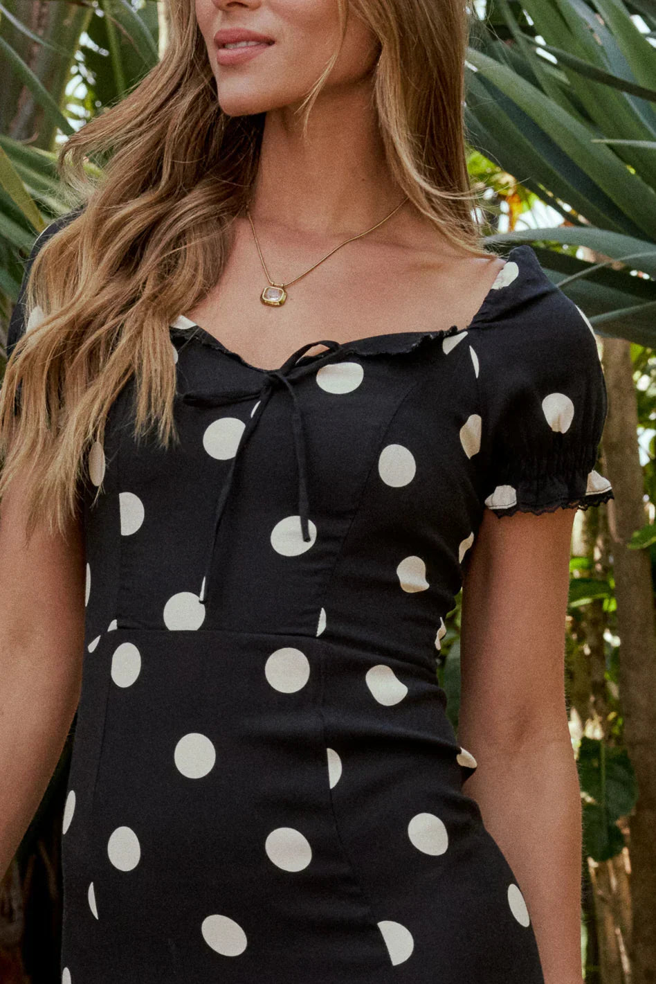 Marlow Polka Dot Maxi Dress In Black Final Sale