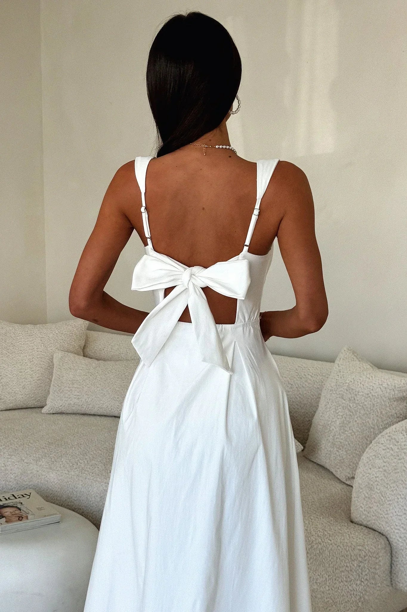 Chantelle Square Neck Midi Dress - White