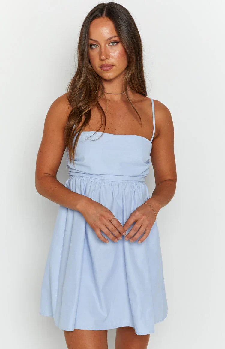 Bodie Blue Babydoll Mini Dress