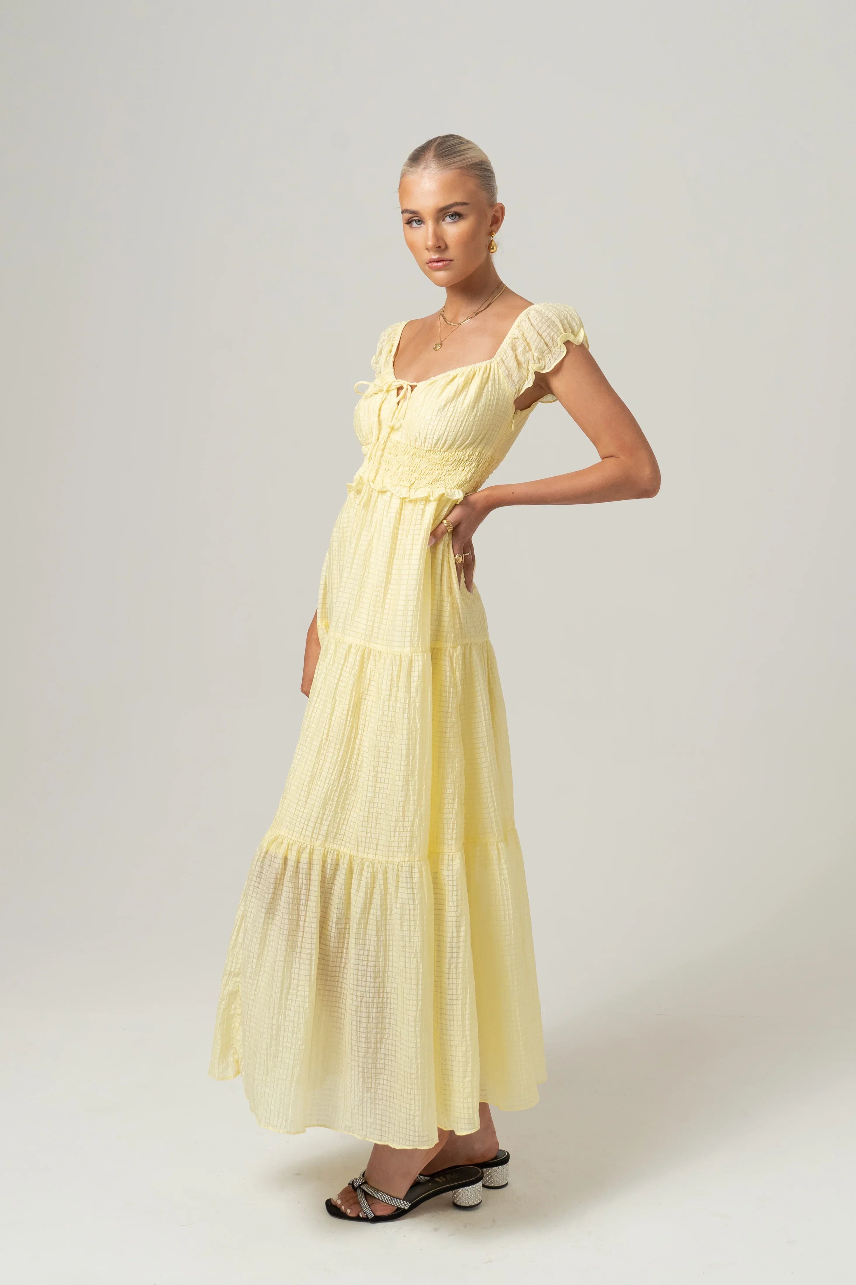 Renee Yellow Flowy Maxi Dress