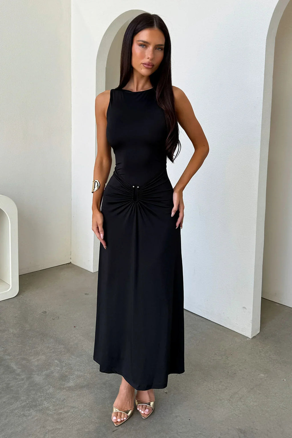 Henrietta Sleeveless Maxi Dress - Black