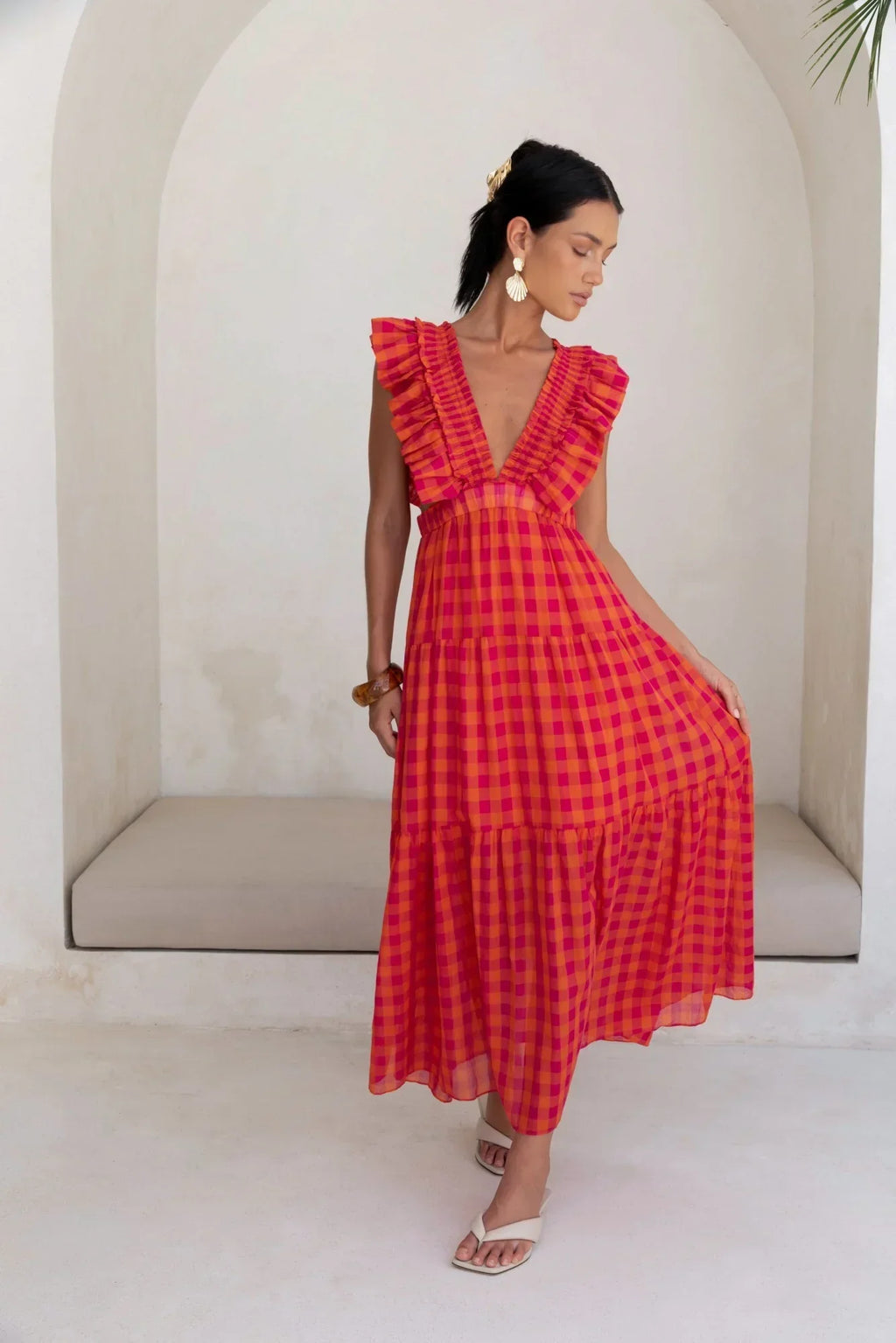 Sunset Picnic Maxi Dress Pink