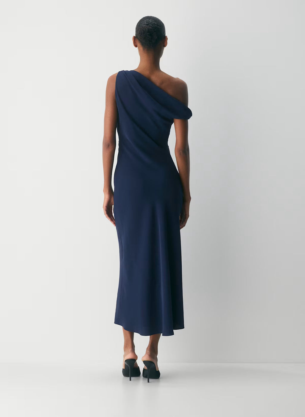Klea Dress- Matte Satin Cowlneck Maxi Dress