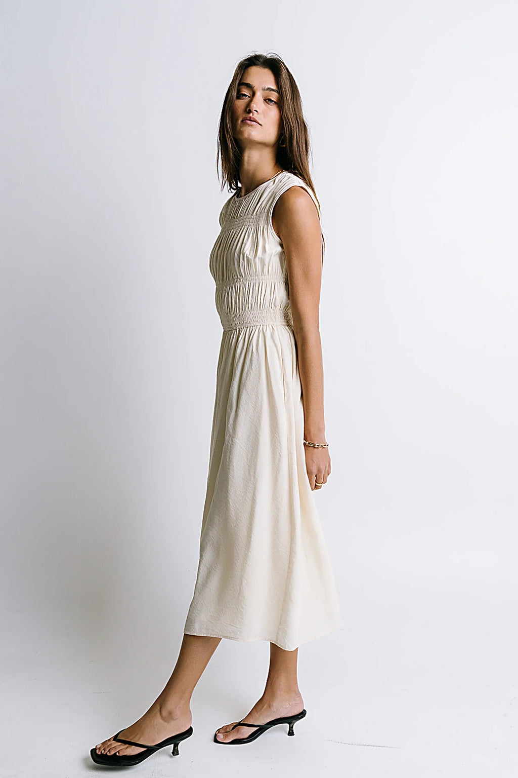 Johna Smocked Midi Dress