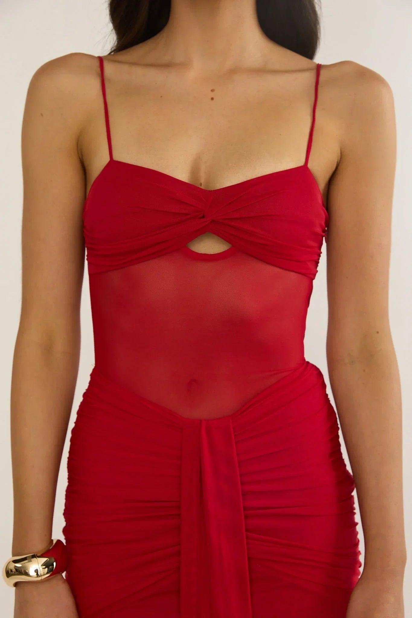 Serenella Lace Maxi Dress Red