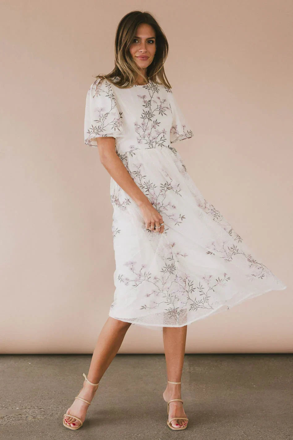 Evelise Floral Midi Dress Final Sale