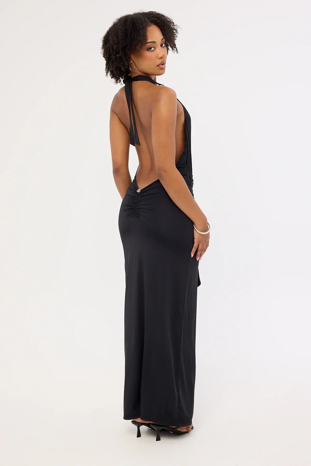 Neovision Strata Open Back Maxi Dress Black