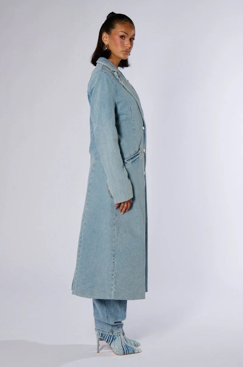 Divine Timing Denim Trench