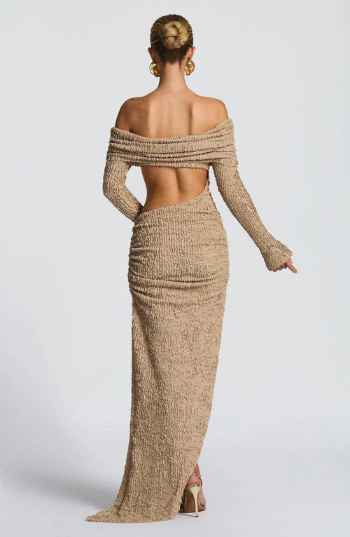 Adelphia Midi Dress - Beige