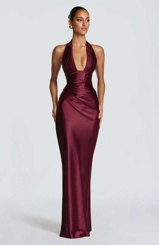 Elowen Maxi Dress - Cherry Lacquer