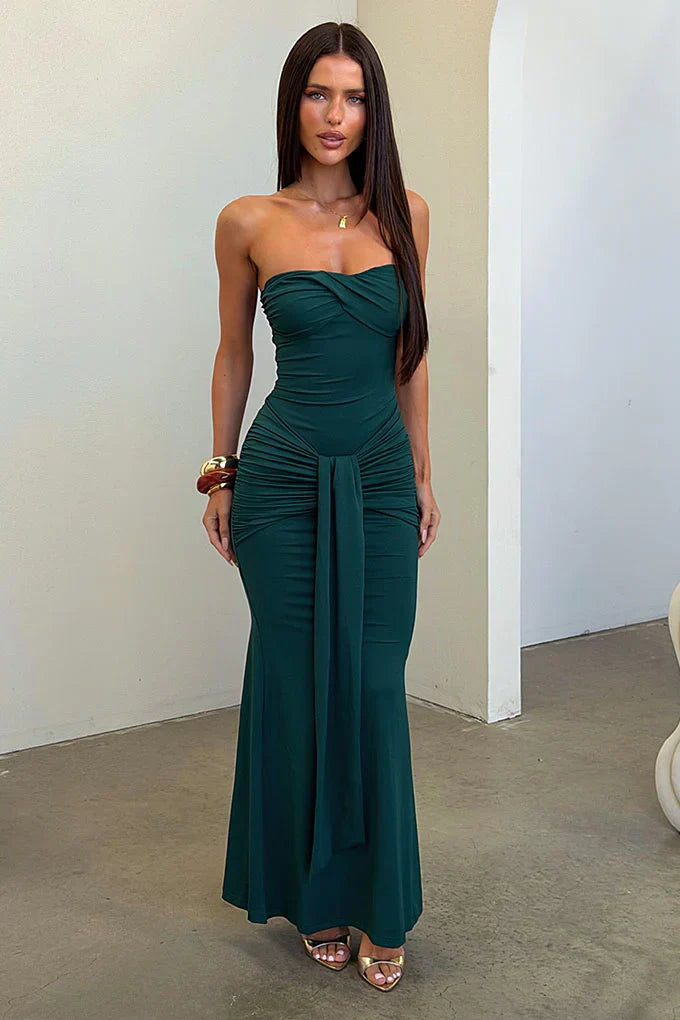 Taryn Strapless Maxi Dress - Emerald