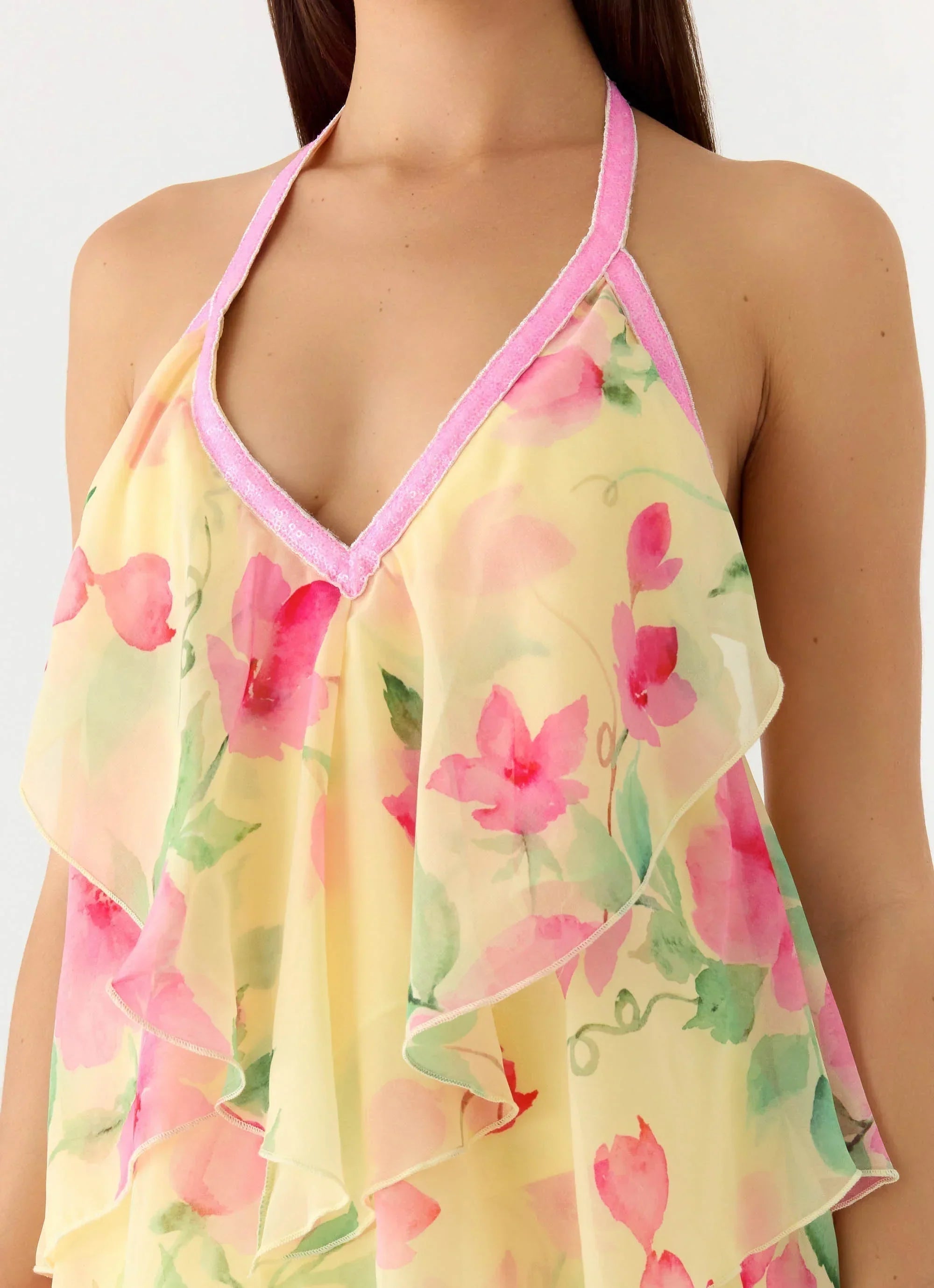 Strawberry Mimosa Maxi Dress Lemon Soleil