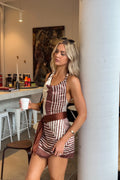 Leni Chocolate Halter Mini Dress