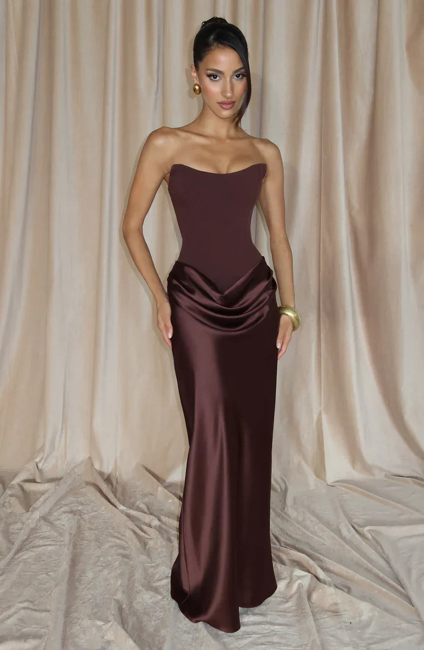 Maggie Maxi Dress - Plum Brown