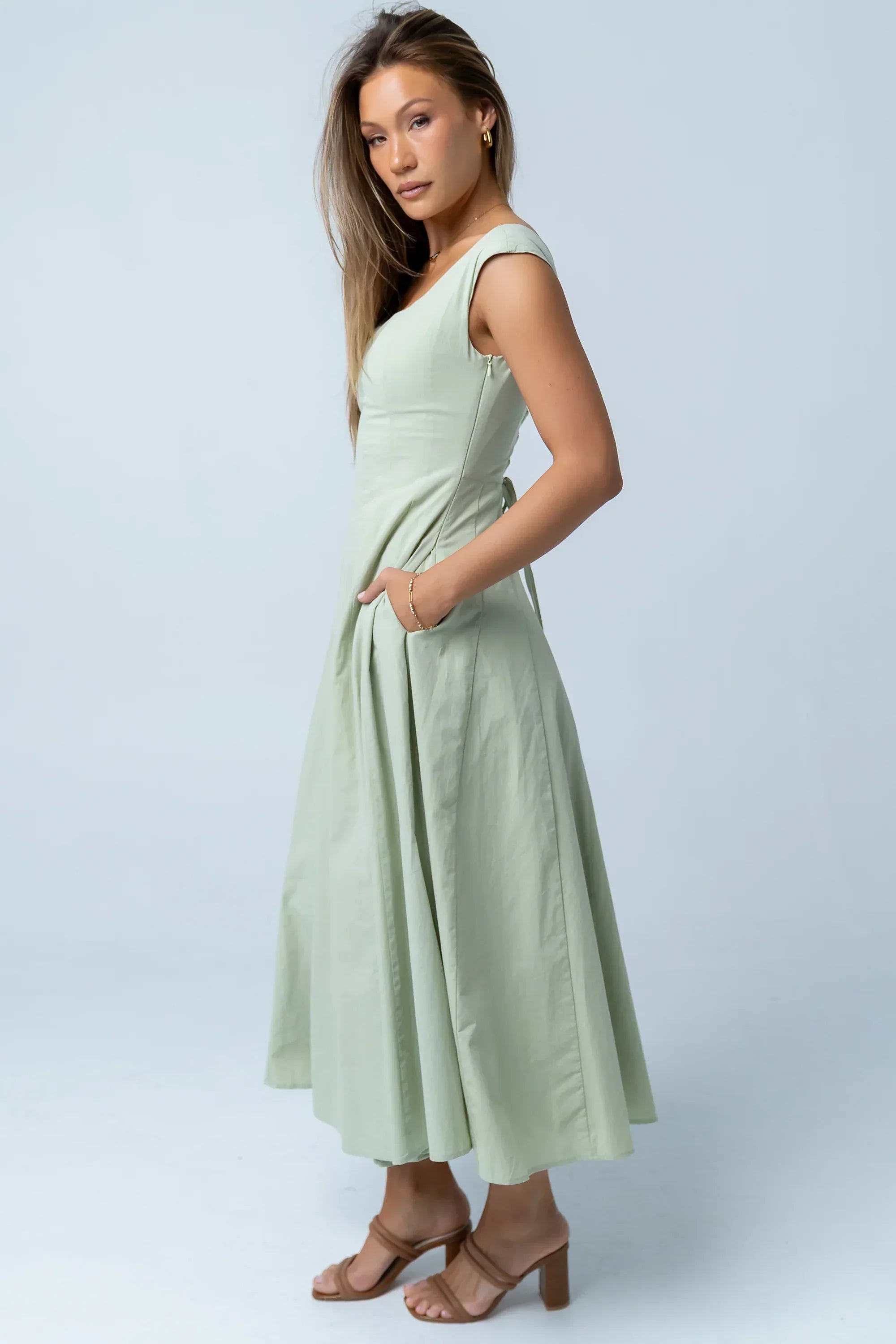 Colin Midi Dress In Sage