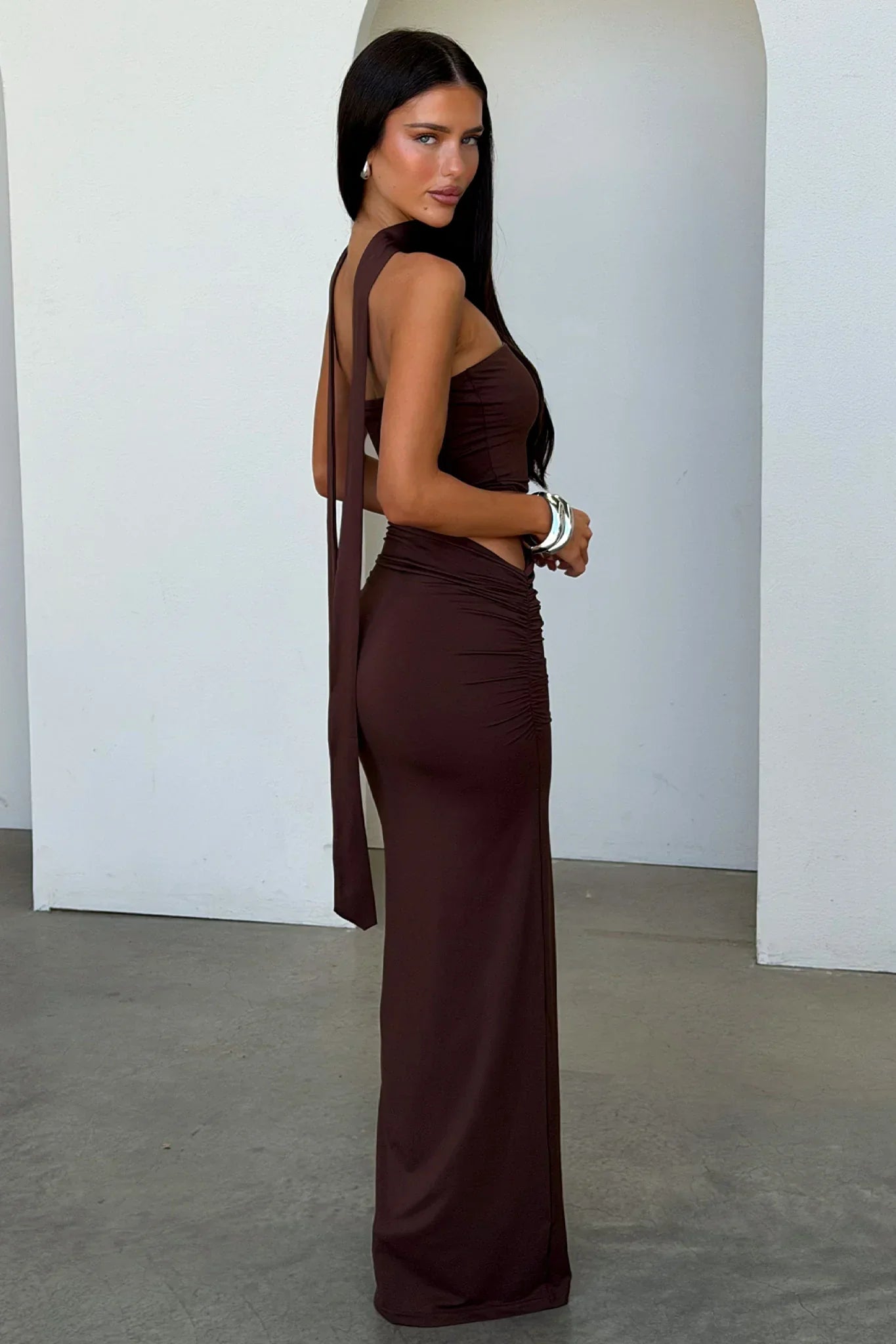Forbes Strapless Maxi Dress - Brown