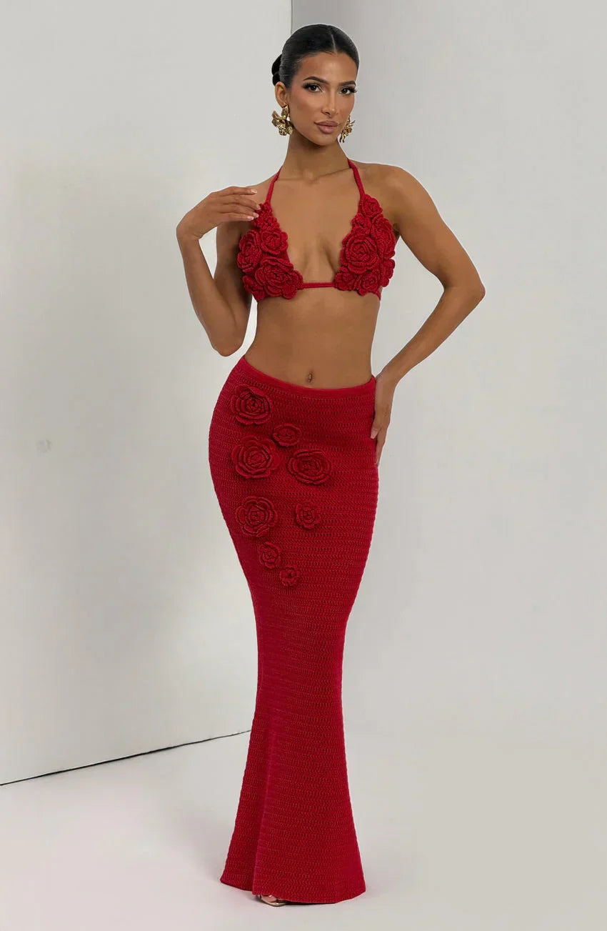 Nerida Maxi Skirt - Red
