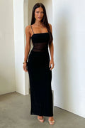 Camille Ruched Maxi Dress - Black