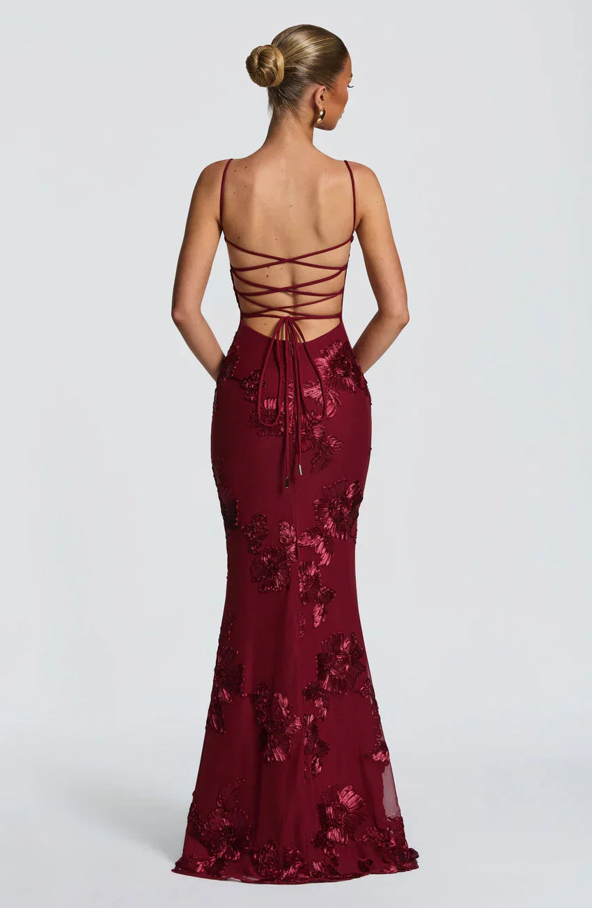 Nefertiti Maxi Dress - Burgundy