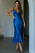Infinity Pintuck Bust Maxi Dress Navy