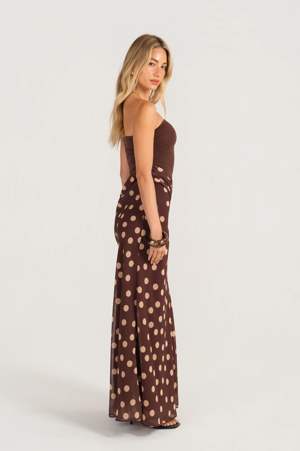 Dalena Strapless Maxi Dress With Cutout