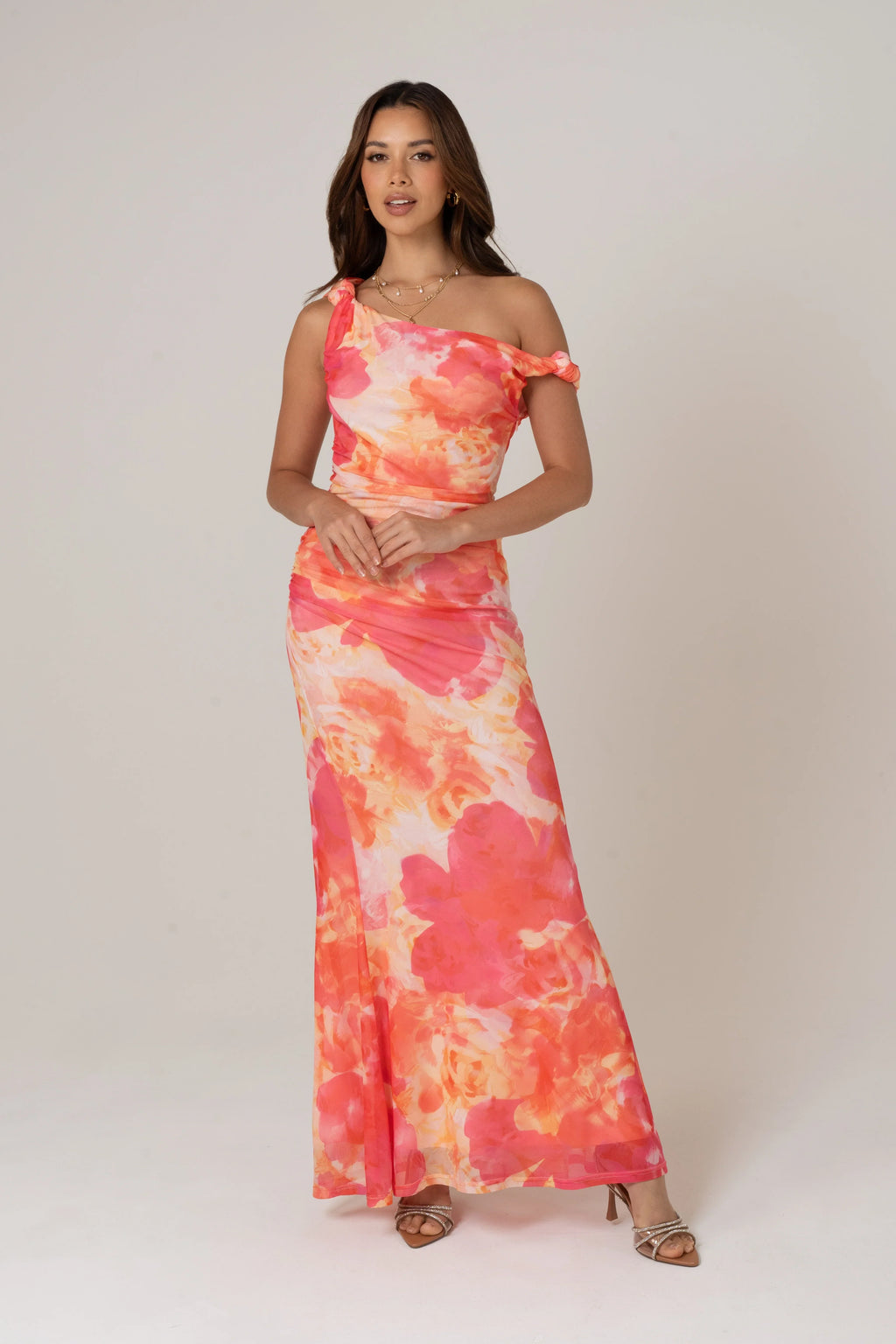 Lani Drop Shoulder Pink Maxi Dress