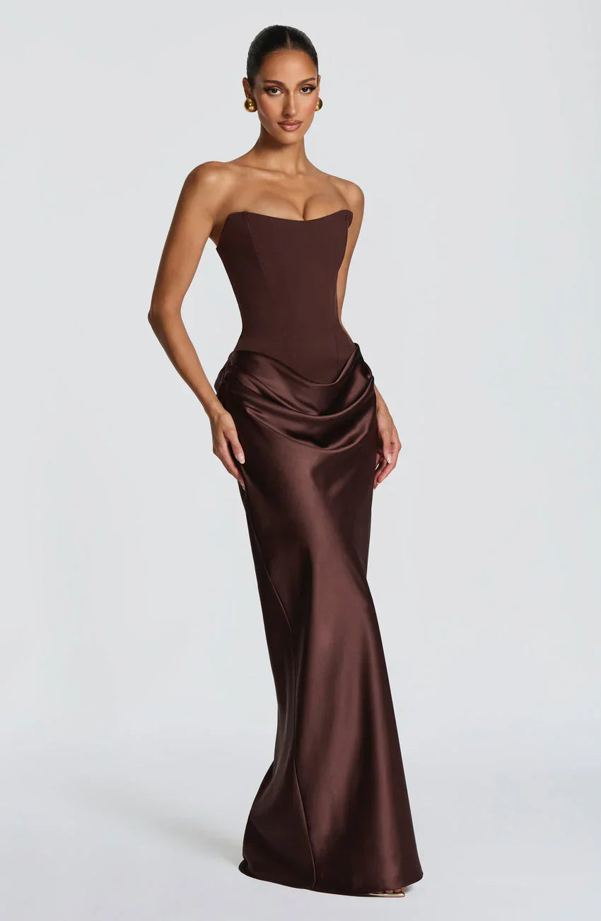 Maggie Maxi Dress - Plum Brown