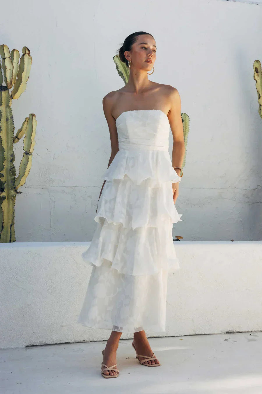 Paisley Tiered Ruffle Midi Dress