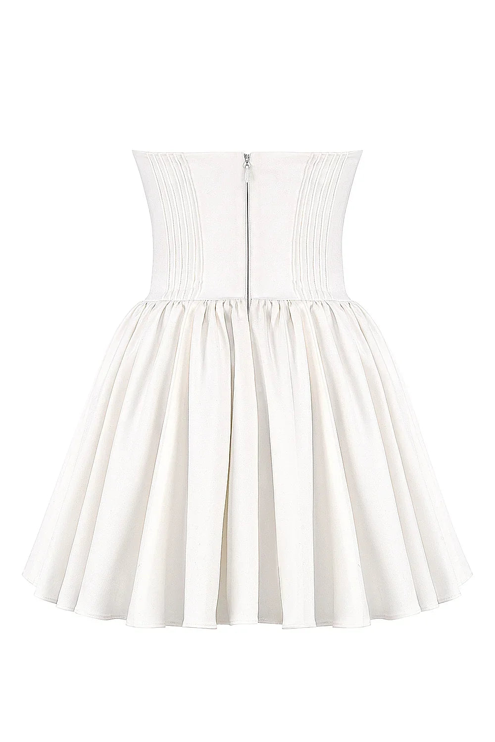 Katherine-White Strapless Corset Mini Dress