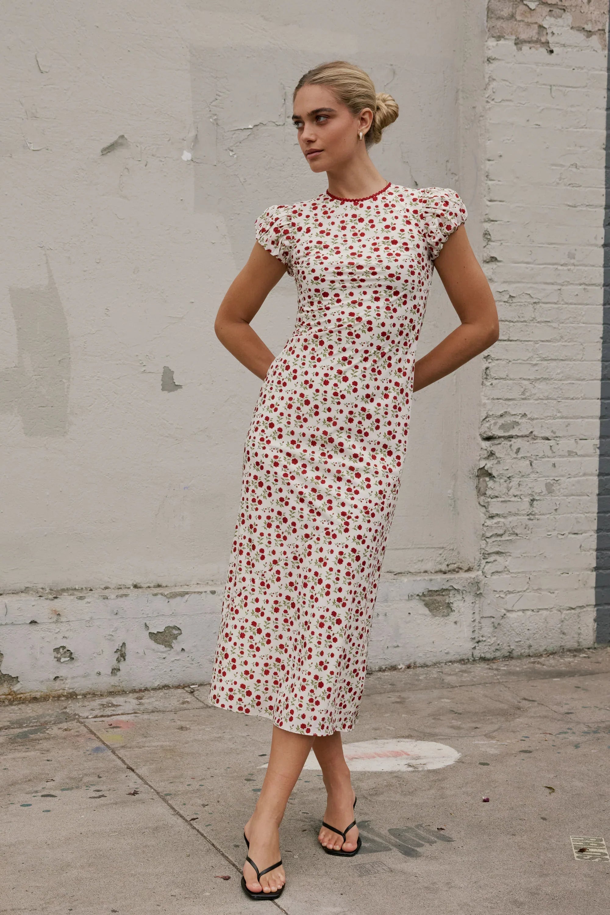 Ellianna Floral Maxi Dress In Cream