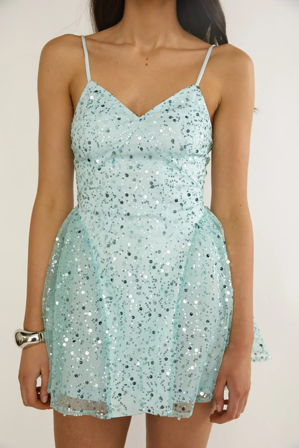 Roselisse Sequin Mini Dress Sage
