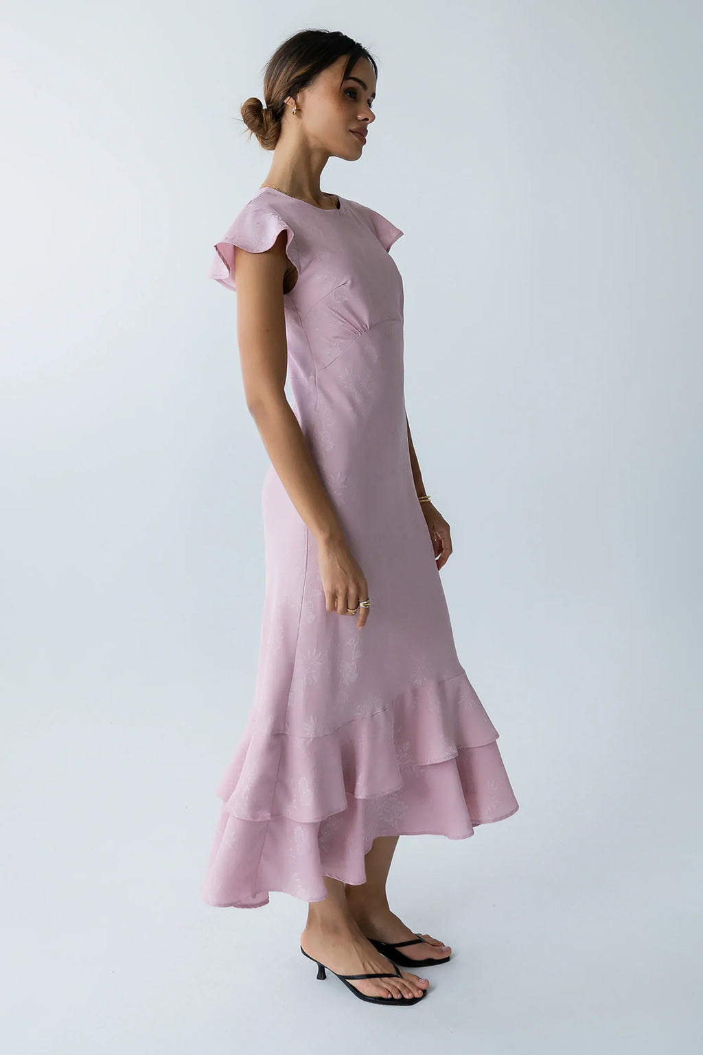 Mateo Floral Maxi Dress In Pink
