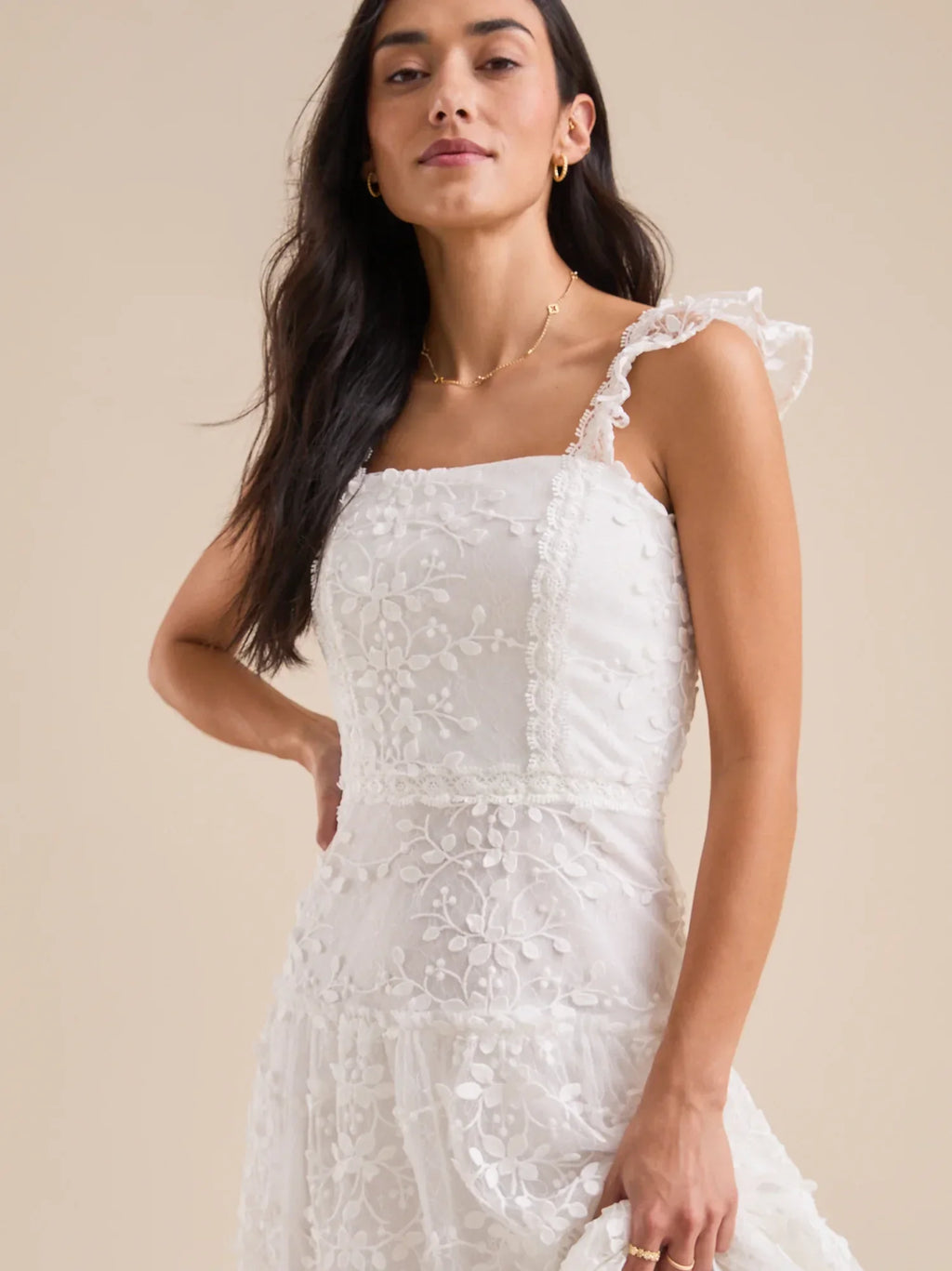 Kallie Lace Tiered Maxi Dress
